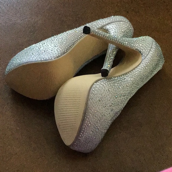 Platform Iridescent Rhinestone Heels - Picture 8 of 8